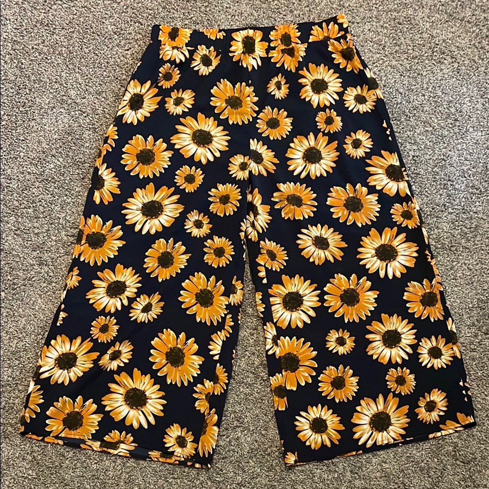 Sunflower Print Pants